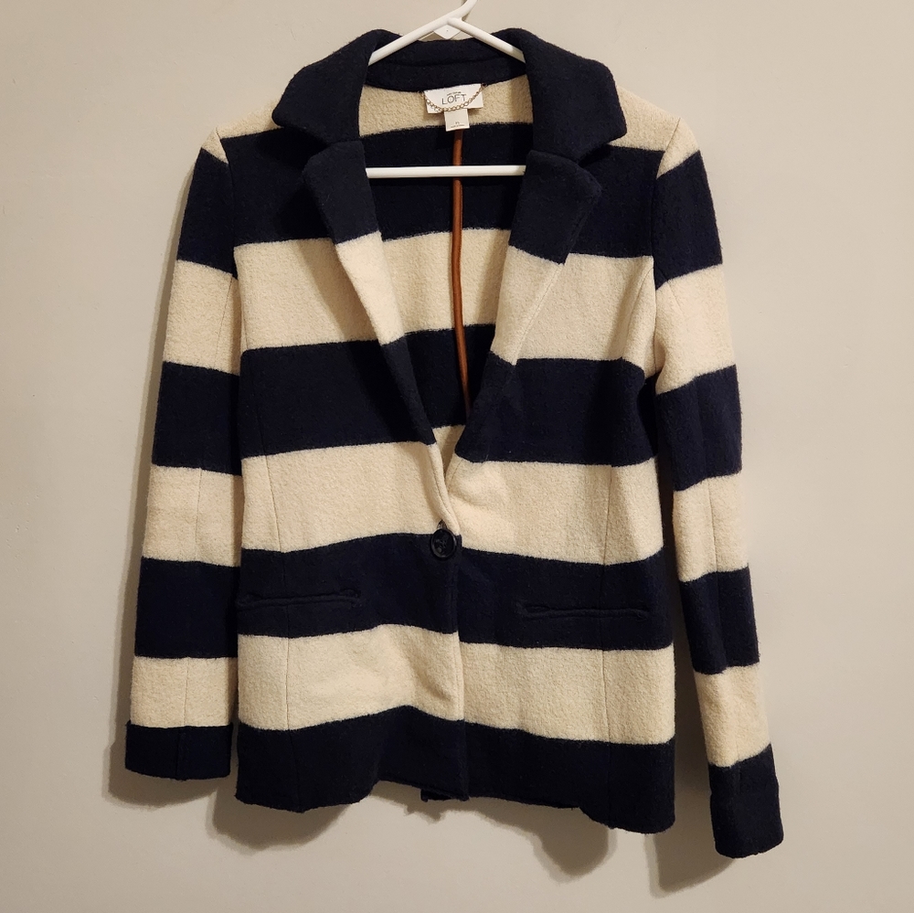 LOFT Merino Wool Striped Blazer